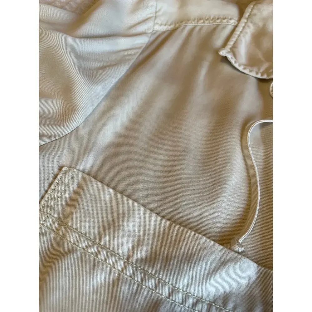 Free People Boho Minimalist Collared Long Sleeve Lace up Neckline Tunic Large